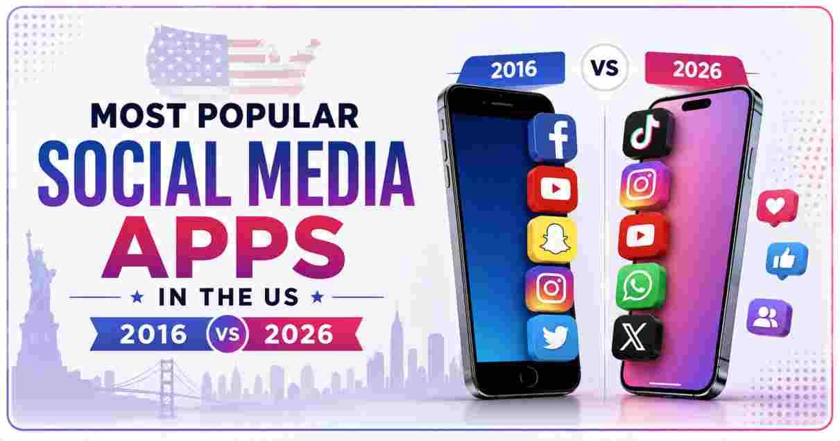 Most Popular Social Media Apps in the US 2016 vs 2026